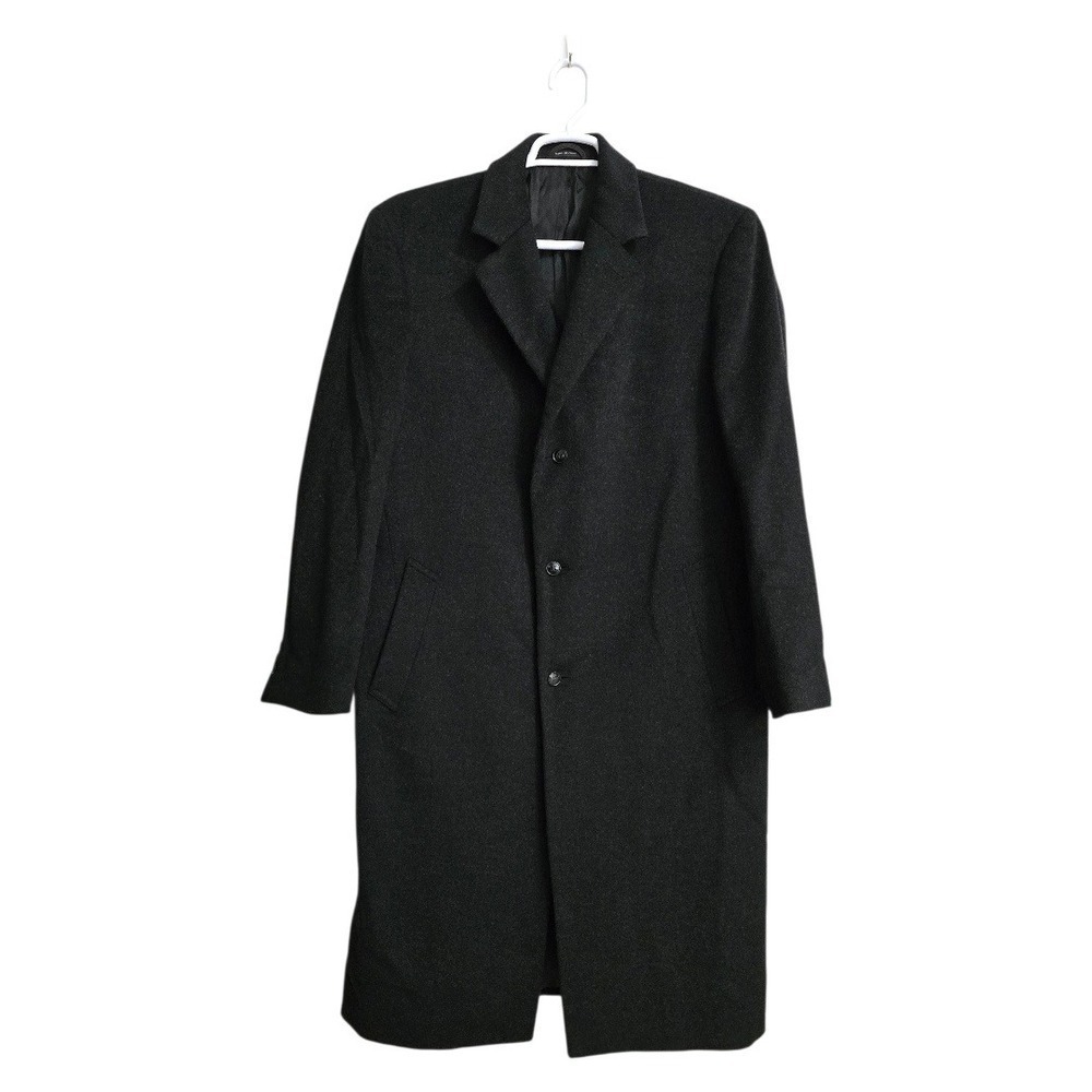 Alfani Charcoal Gray Wool Cashmere Long Overcoat Sz 40R